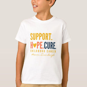 T-shirt soutien pour le cancer de l'enfance Nom personnali