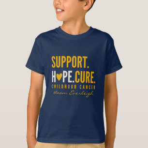 T-shirt soutien pour le cancer de l'enfance Nom personnali