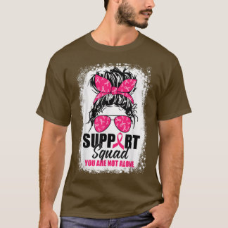 T-shirt Soutien Squad Messy Bun Guerrier Cancer du sein Aw