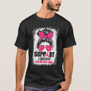 T-shirt Soutien Squad Messy Bun Guerrier Cancer du sein Aw
