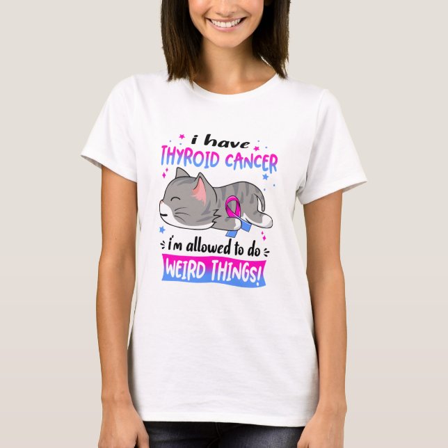 T-shirt Soutien Thyroid Cancer Sensibilisation Ribbon Cade (Devant)