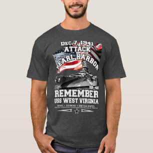 T-shirt Souvenez-vous de l'USS West Virginia BB48 Pearl Ha