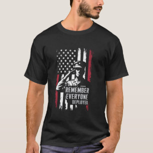 T-shirt Souvenez-vous de tous les déployés Drapeau américa