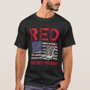 T-shirt Souvenez-vous de tous les vétérans déployés Red Fr