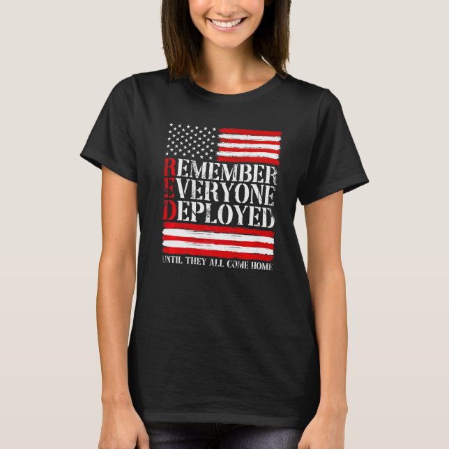 T-shirt Souvenez-vous de tous les vétérans déployés RED Fr (Devant)
