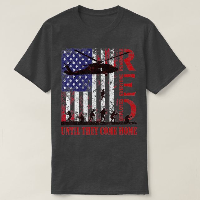 T-shirt Souvenez-vous de tous les vétérans déployés RED ve (Design devant)