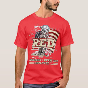 T-shirt Souvenez-vous de tous les vétérans déployés RED ve