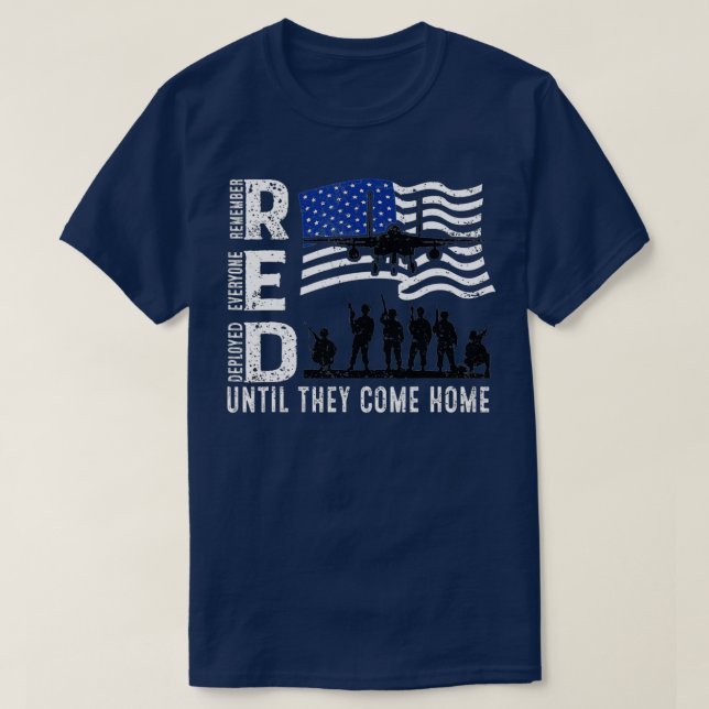 T-shirt Souvenez-vous de tous les vétérans déployés RED ve (Design devant)