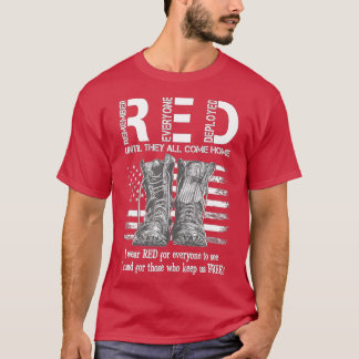 T-shirt Souvenez-vous de tous les vétérans déployés RED ve