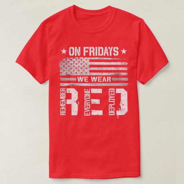 T-shirt Souvenez-vous de tous les vétérans déployés RED ve (Design devant)