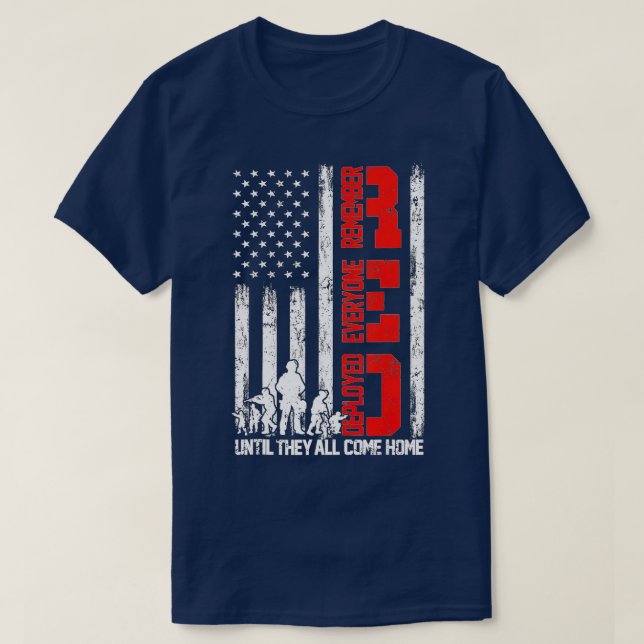 T-shirt Souvenez-vous de tout vétéran déployé RED vendredi (Design devant)