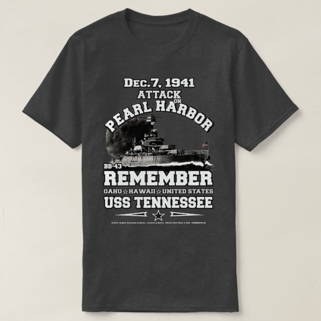 T-shirt Souvenez-vous des vétérans de l'USS Tennessee BB43 (Design devant)