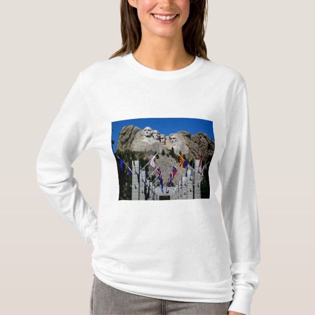 T-shirt Souvenir de drapeau du mont Rushmore le Dakota du (Devant)