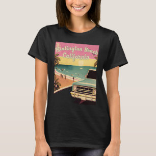 T-shirt Souvenir de vacances rétro à la plage de Huntingto