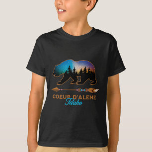 T-shirt Souvenir de voyage Cœur d'Alene Idaho ours nuit ét