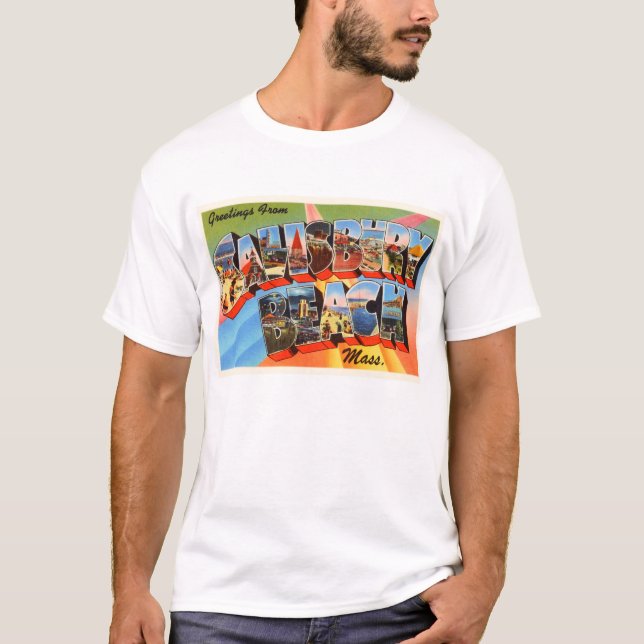 T-shirt Souvenir de voyage du Massachusetts mA de plage de (Devant)