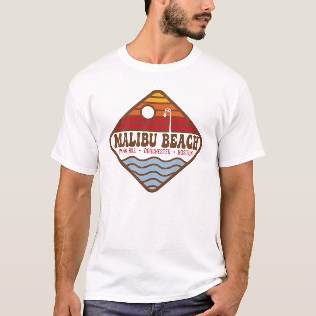 T-shirt Souvenir Malibu Beach - Dorchester, Boston (Devant)