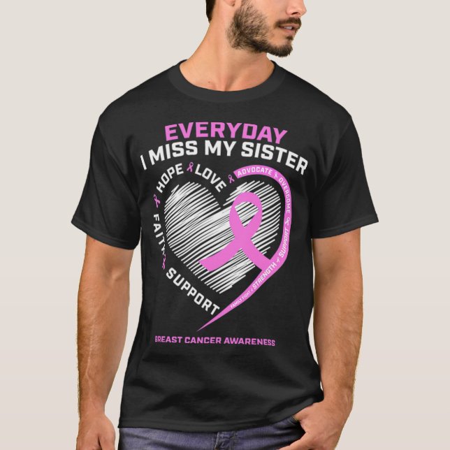 T-shirt Souvenir Mémoire Soeur Cancer du sein basketball (Devant)