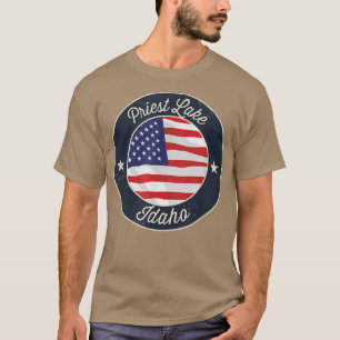 T-shirt souvenir patriotique de Priest Lake - Idah