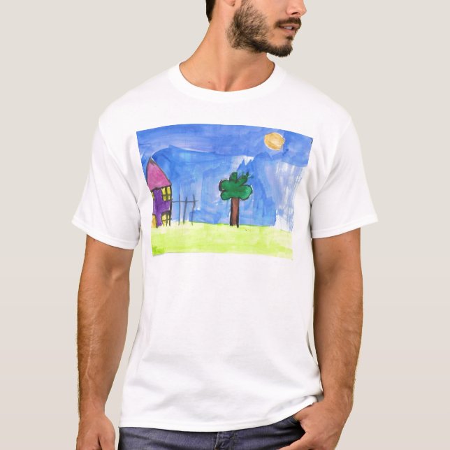 T-shirt Souvenirs de l'illustration de votre enfant (Devant)