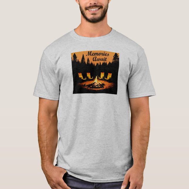 T-shirt Souvenirs du camping en attente (Devant)