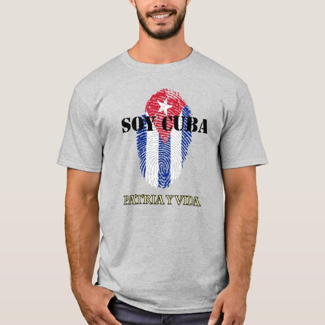 T-shirt Soy Cuba I Am Cuba Patria Y Vida Light (Devant)