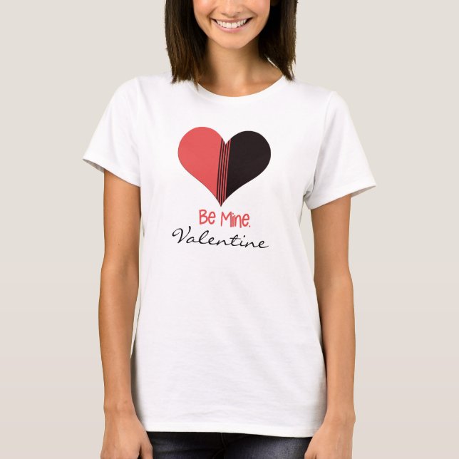 T-shirt Soyez à moi Valentine Red Stripe Heart (Devant)