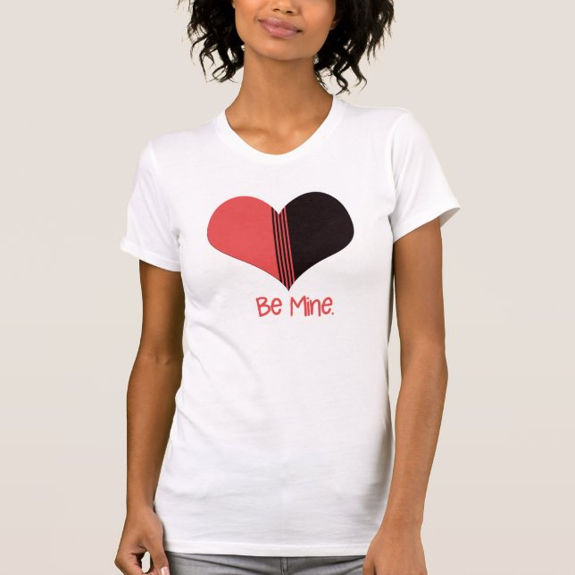 T-shirt Soyez à moi Valentine Red Stripe Heart (Devant)