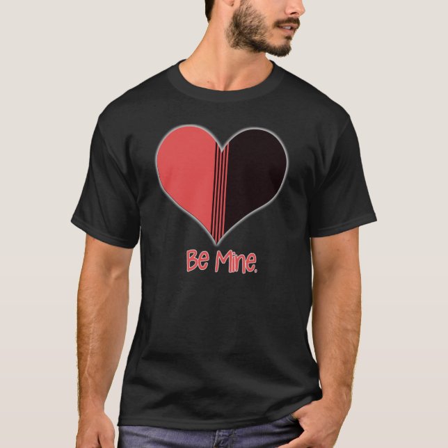 T-shirt Soyez à moi Valentine Red Stripe Heart (Devant)
