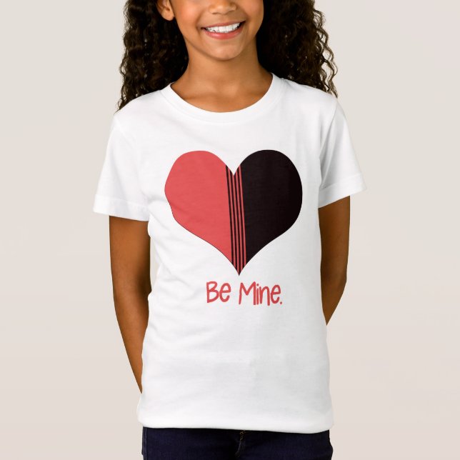 T-Shirt Soyez à moi Valentine Red Stripe Heart (Devant)
