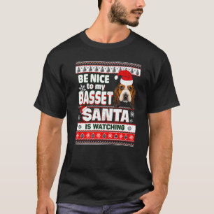 T-shirt Soyez Contente De Mon Basset Hound Dog Père Noël R
