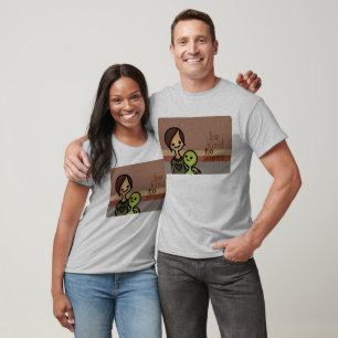 T-shirt soyez gentil avec les aliens.