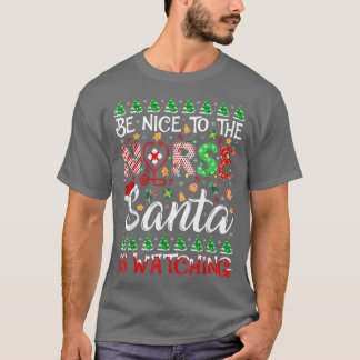 T-shirt Soyez Gentil Avec L'Infirmière Père Noël Regarde P