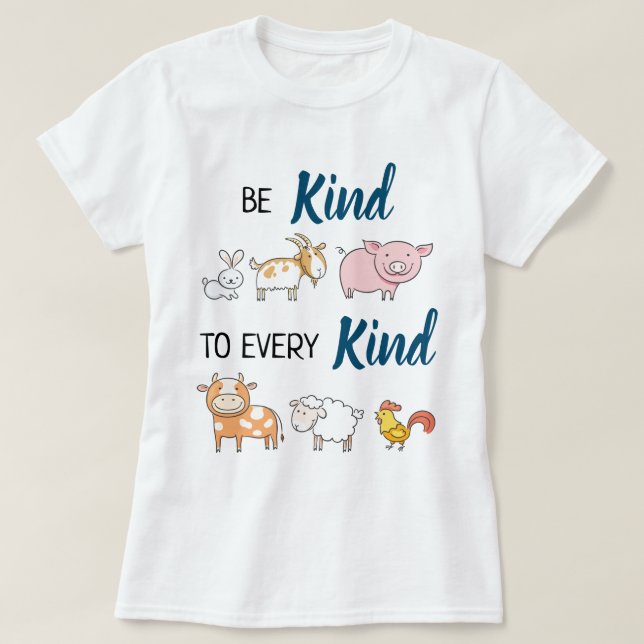 T-shirt Soyez gentil avec toutes sortes mignonnes caricatu (Design devant)