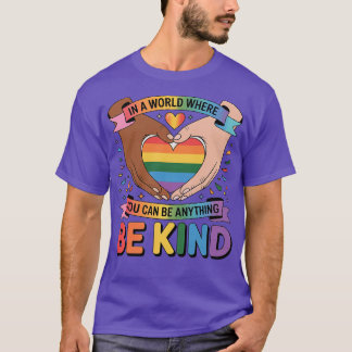 T-shirt Soyez gentil LGBTQ Rainbow Heart Unity & Pride Des