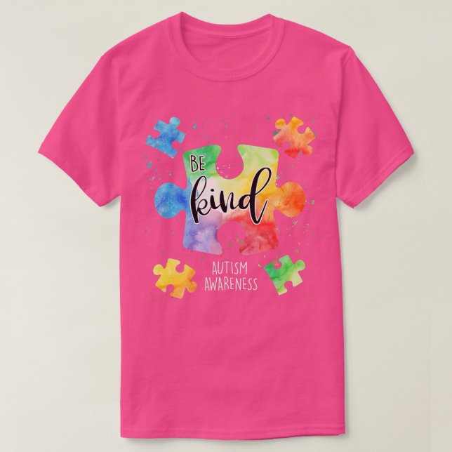 T-shirt Soyez gentil Pièces de puzzle Sensibilisation sur  (Design devant)