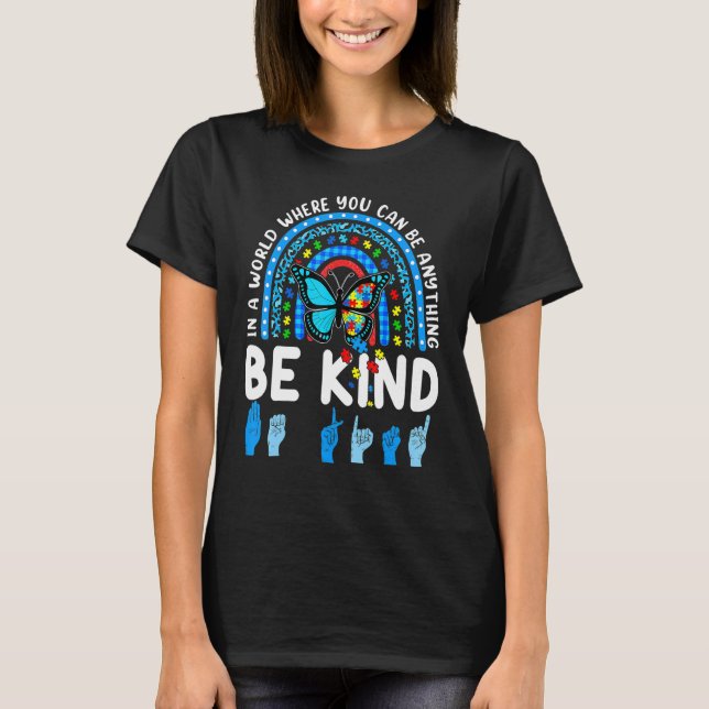 T-shirt Soyez gentil Rainbow Kindness Blue Sensibilisation (Devant)