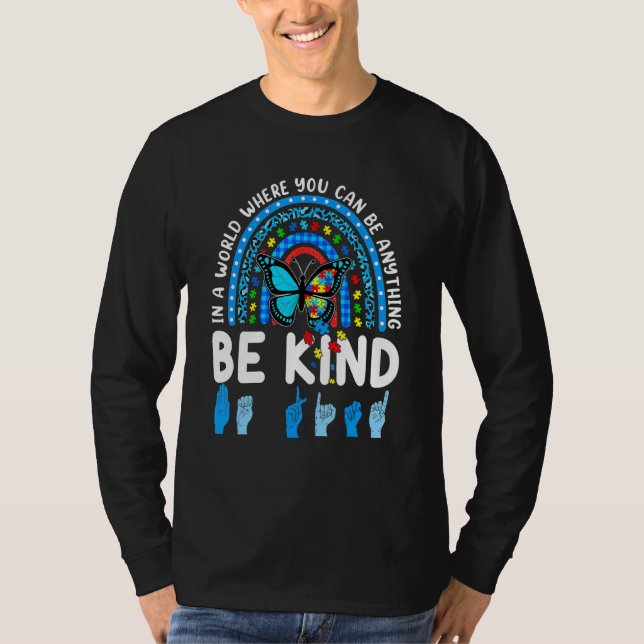 T-shirt Soyez gentil Rainbow Kindness Blue Sensibilisation (Devant)