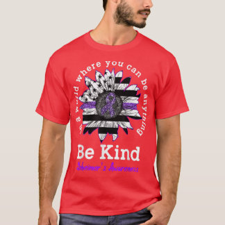T-shirt Soyez Gentil Tournesol Violet Kindness Alzheimers 