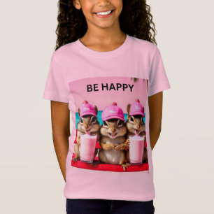 T-Shirt Soyez heureux écureuils avec des milkshakes à la f