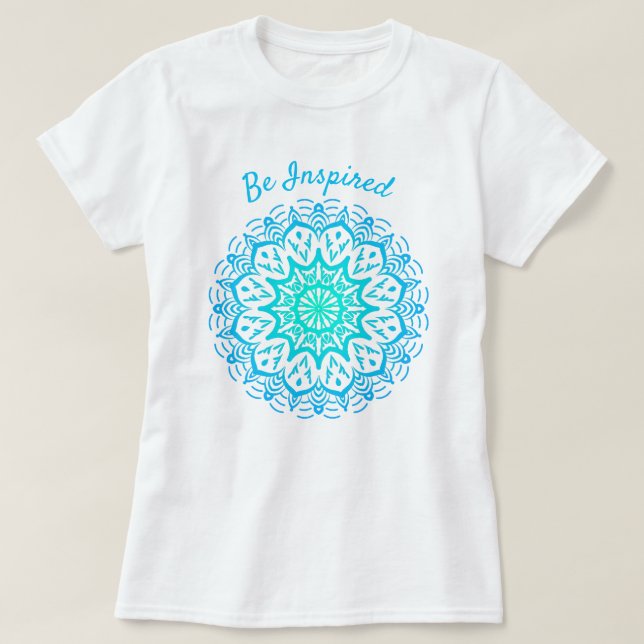 T-shirt Soyez inspiré Turquoise bleu Mandala Dream Catcher (Design devant)