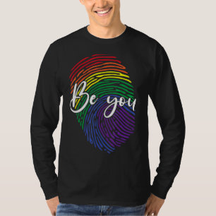 T-shirt Soyez le doigt imprimer Adna Lgbtq Rainbow Flag Ga