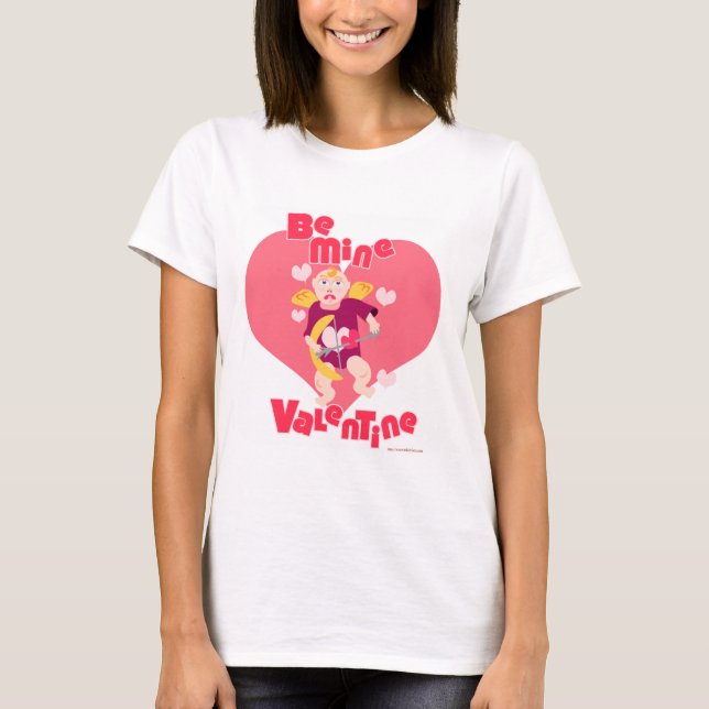 T-shirt Soyez le mien Valentine Cupid Cartoon Love Slogan (Devant)