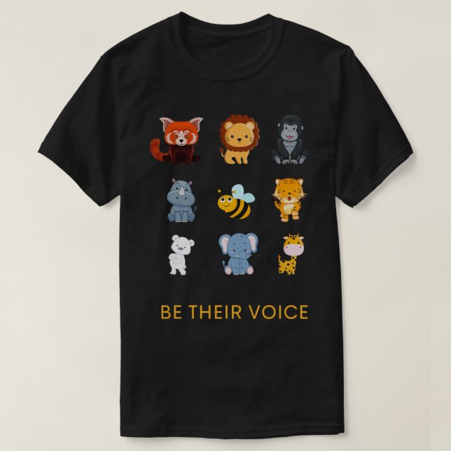 T-shirt Soyez leur voix Espèces animales menacées (Design devant)