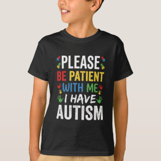 T-shirt Soyez Patient Avec Moi Autisme Arc-en-ciel Soutien