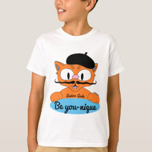 T-shirt Soyez unique (Soyez unique) Cartoon Mustache chat