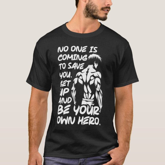 T-shirt Soyez votre propre héros - Anime Bodybuilding Gym  (Devant)