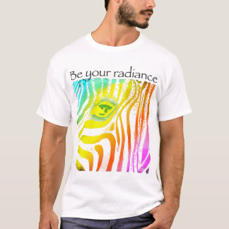 T-shirt Soyez votre radiance zèbre animaux arc-en-ciel