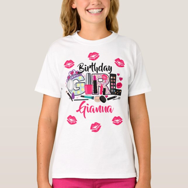 T-shirt Spa maquiller fille anniversaire | (Devant)