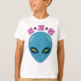 T-shirt space alien (korean language)